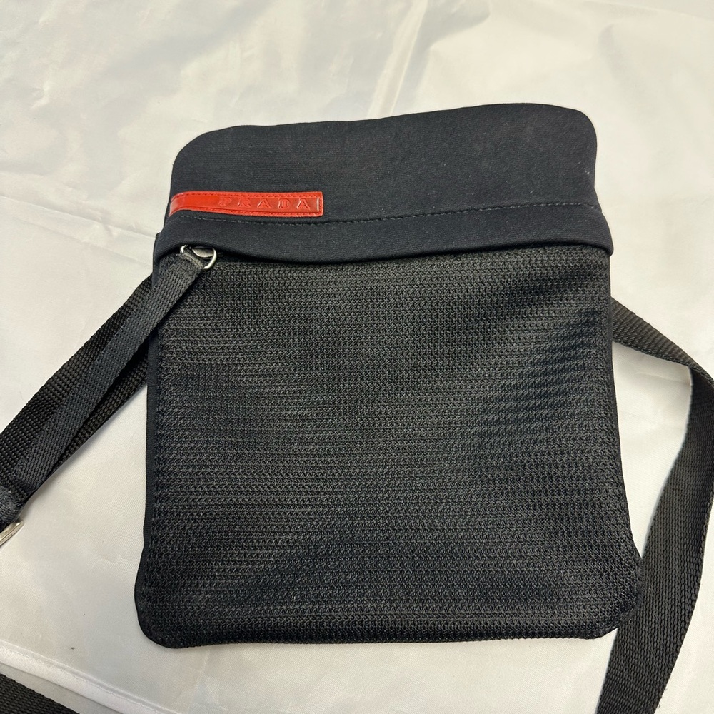 Prada Sports Black Mesh Satchel with Adjustable Strap